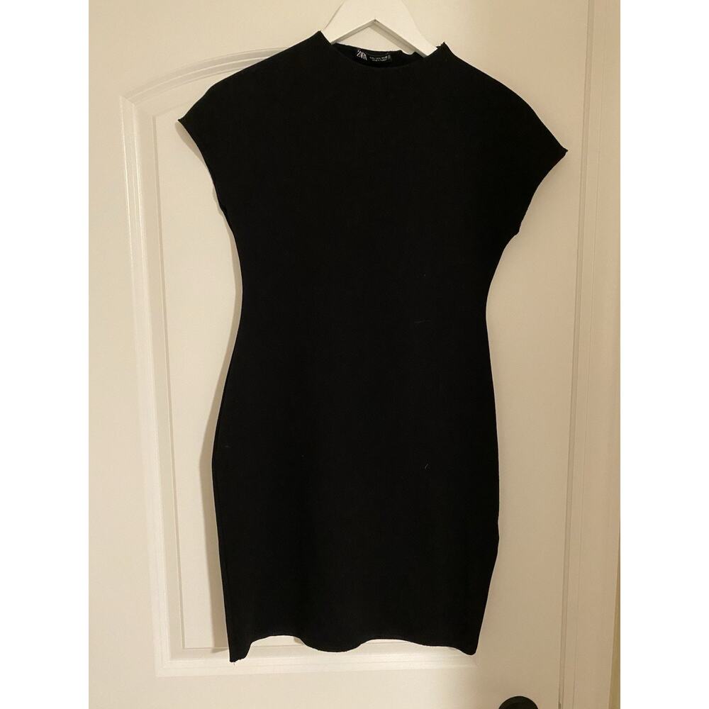 Zara Women’s Slip Dress Black Size M Satin Midi Sleeveless Evening Casual